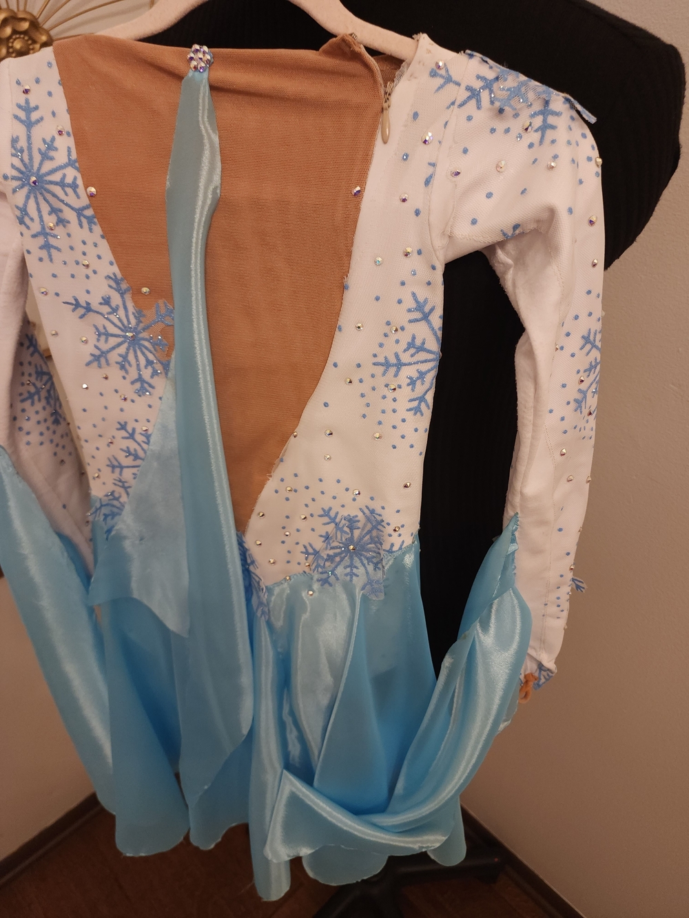 Blue Snowflake Princess Ice skating Costume Dress For Girls 6-7 Years - Picture 5 of 8